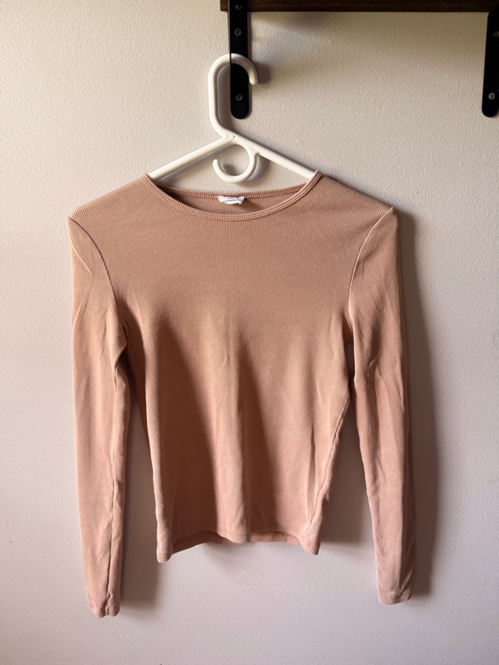 Cotton on Women’s Ribbed Long Sleeve Crewneck Top - Tan